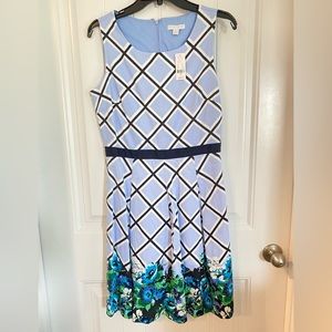 New York and Company Women’s Sleeveless Dress, Floral, Blue, Size 6, NWT